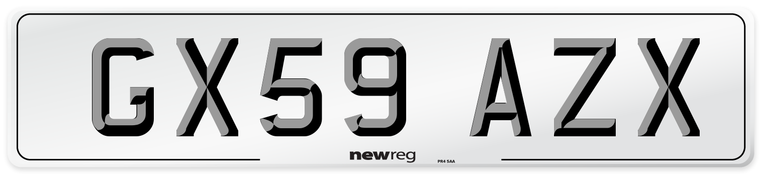 GX59 AZX Number Plate from New Reg